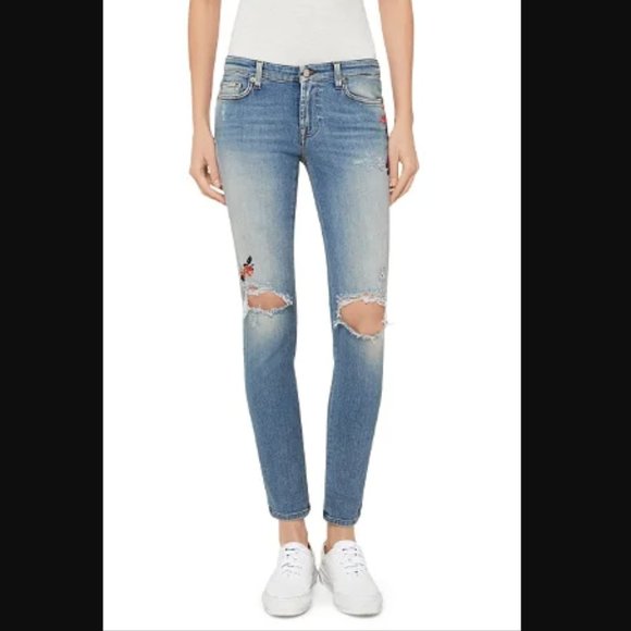 7 for mankind Size 28 Pyper Crop Firework Jeans - Picture 4 of 17